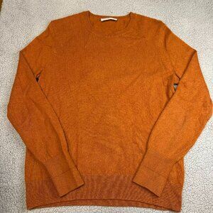 Everlane Women's Cashmere Sweater Large Burnt Orange Long Sleeve Knit Luxury